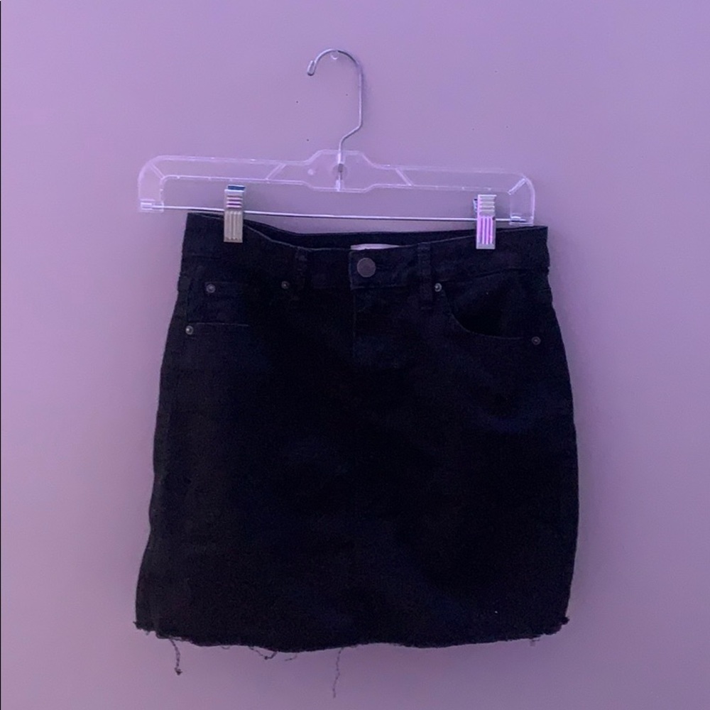 black jean denim skirt